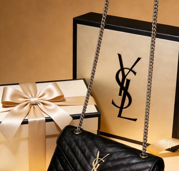 <AUTHENTIC>Saint Laurent Cassandre Matelassé Black - Picture 2 of 6